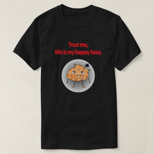 T-shirt Patate Drôle Visage Heureux (Design devant)