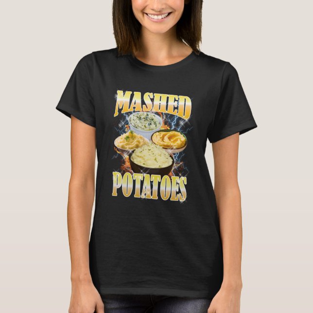 T-shirt Patates écrasées de Thanksgiving Bootleg Rap Rock  (Devant)