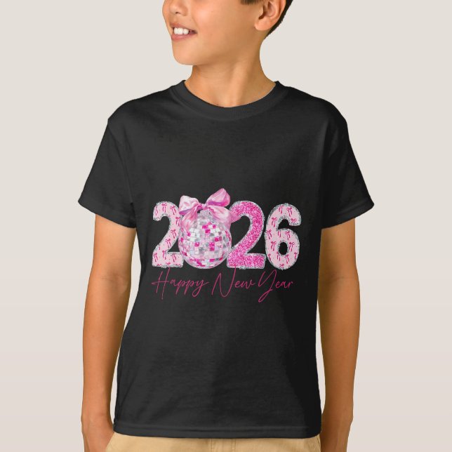 T-shirt Patch Arc-en-ciel 2026 Bonne Année Boule Disco  (Devant)