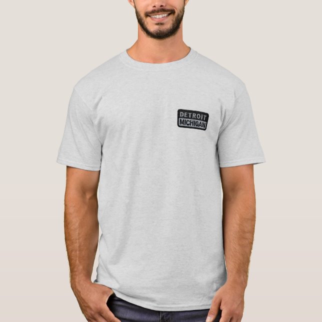 T-shirt Patch brodé de Detroit Michigan (Devant)
