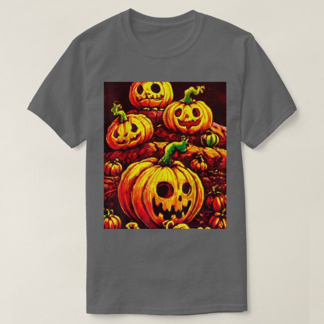 T-shirt Patch Citrouille Halloween (Design devant)