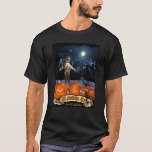T-shirt Patch Citrouille hanté et Evil Scarecrow On Hallow