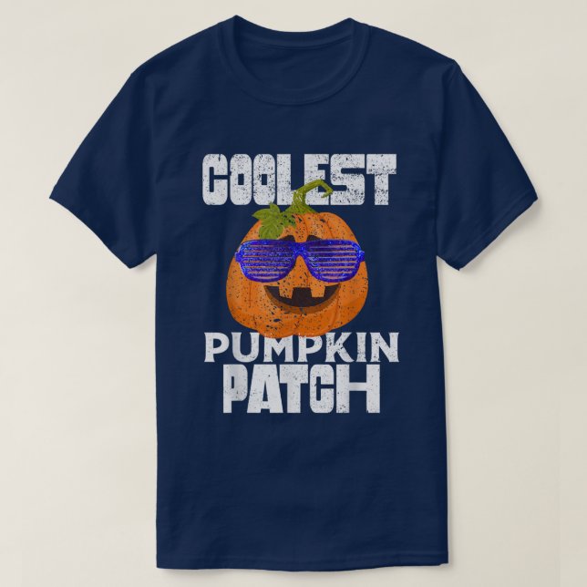 T-shirt Patch Citrouille le plus froid Jack-o'-lantern Hal (Design devant)