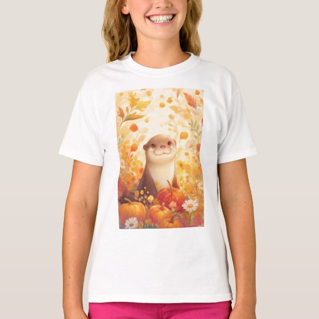 T-shirt Patch de citrouilles de loutre (Devant)