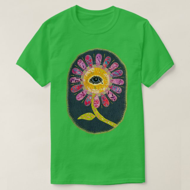 T-shirt patch de fleur oeil (Design devant)
