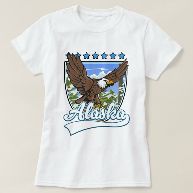 T-shirt Patch de voyage en Alaska (Design devant)