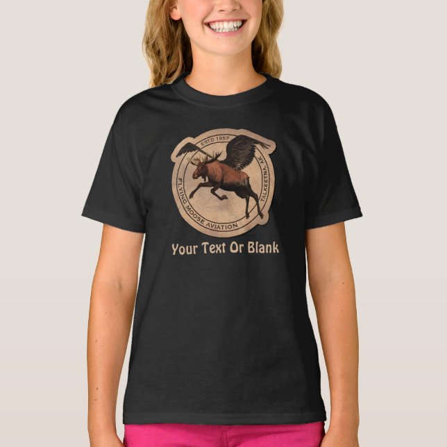 T-shirt Patch Flying Moose Aviation (Devant)