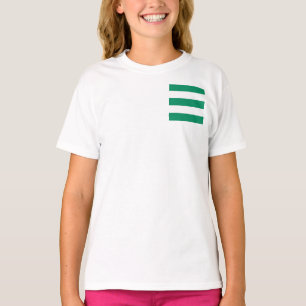 T-shirt Patch large bande verte et blanche sur une