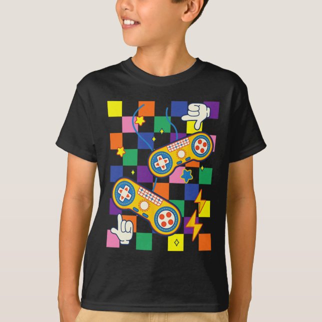 T-shirt Patchs de jeu vidéo en tissu à esthétique Kidcore  (Devant)