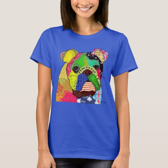 T-shirt Patchwork Bulldog (Devant)