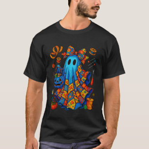 T-shirt Patchwork de fantôme de Boo d'Halloween Couturière