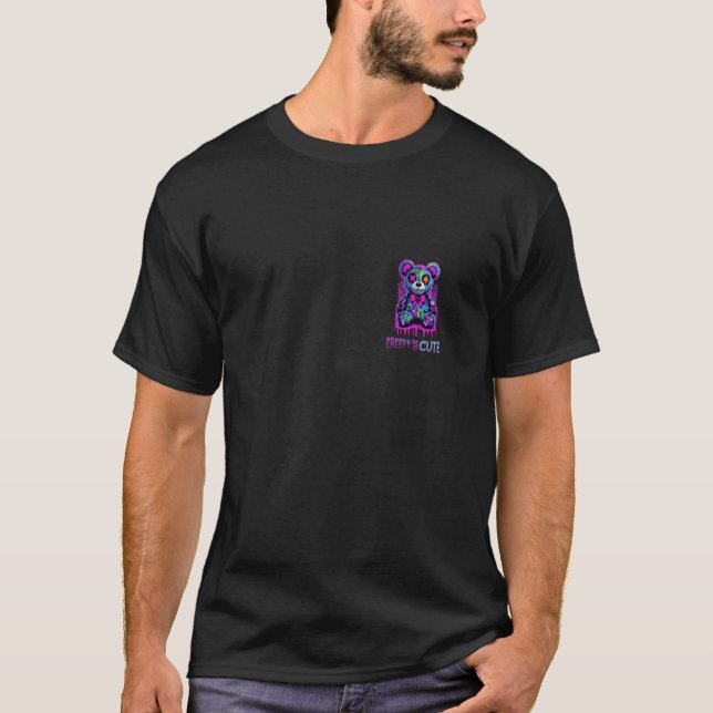 T-shirt Patchwork d'ours en peluche créatif mais mignon Em (Devant)