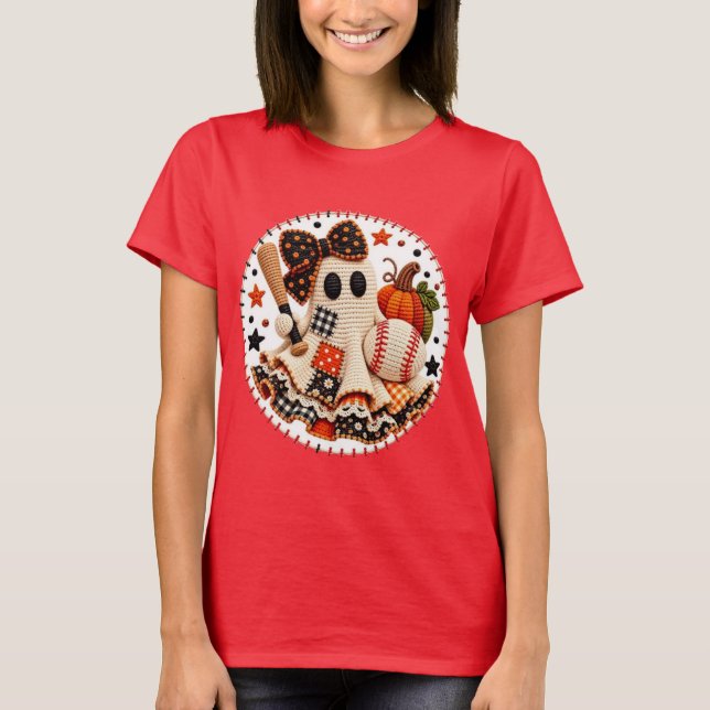 T-shirt Patchwork Halloween de baseball (Devant)