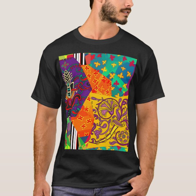 T-shirt Patchwork indien turc festier Mandala (Devant)