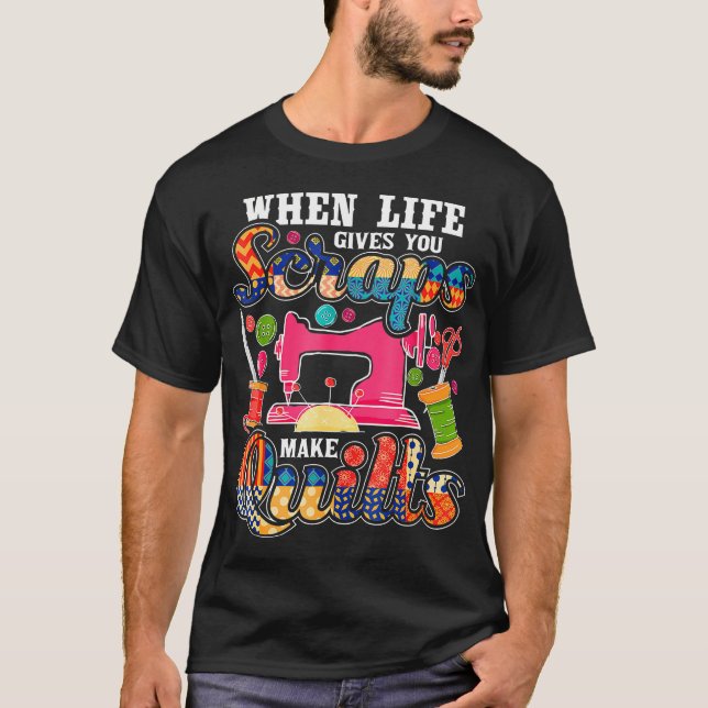 T-shirt Patchwork Quand La Vie Vous Donne Des Chutes Faite (Devant)