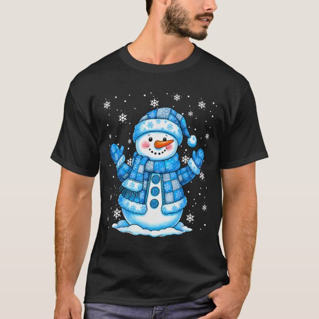 T-shirt Patchwork Quilt Snowman Quilter Merry Christmas Pa (Devant)