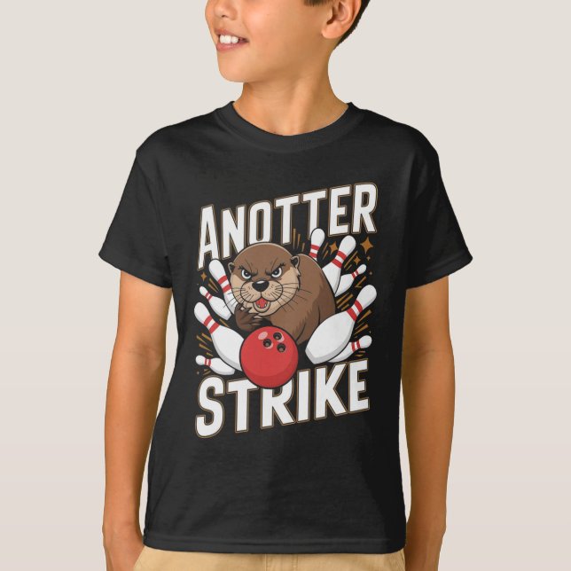 T-shirt Pâte à bascule drôle - Anotter Strike Otter (Devant)