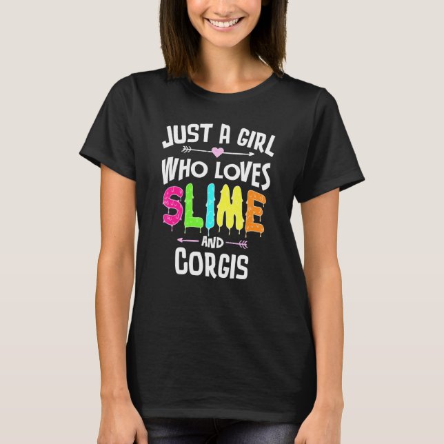 T-shirt Pâte à modeler et corgis pour filles femmes (Devant)