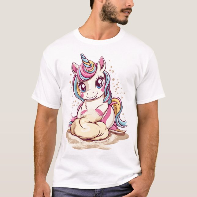 T-shirt Pâte à modeler licorne (1) (Devant)
