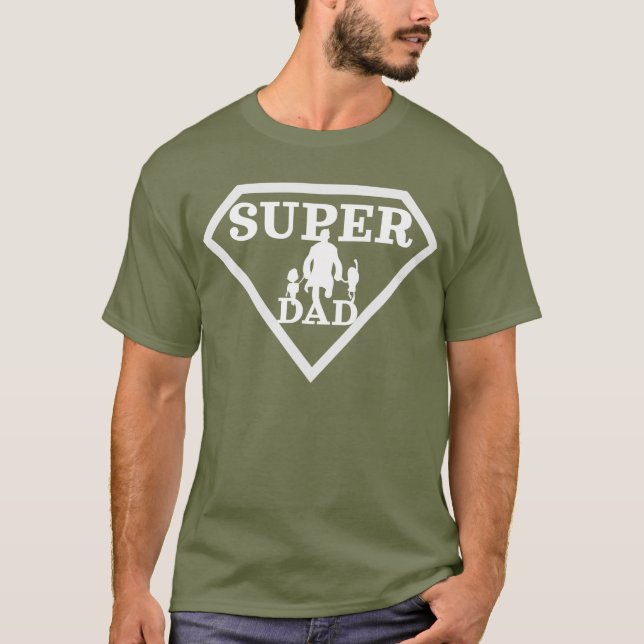 T-shirt paternité, Super Papa à Superhero, fête des pères (Devant)