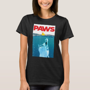 T-shirt Pâtes Chat Et Canard Jaune En Caoutchouc Eau Bleue