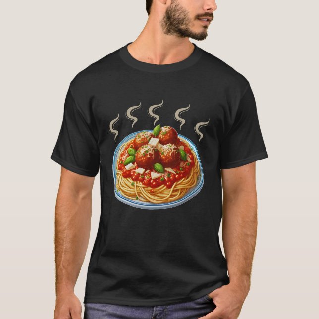 T-shirt pâtes design pour les amoureux (Devant)