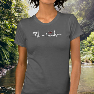 T-shirt Pâtes simplistes et battement de coeur du vin