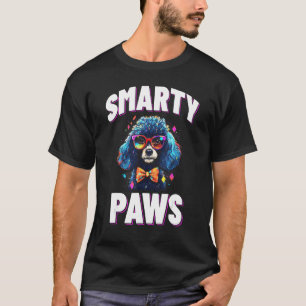T-shirt Pâtes Smarty Chien de caniche portant des lunettes