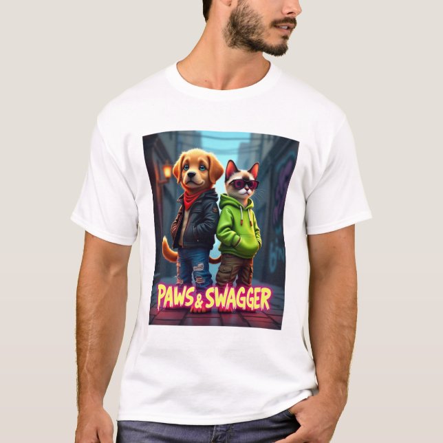 T-shirt Pâtes & Swagger™ Élégante Vêtements pour animaux d (Devant)