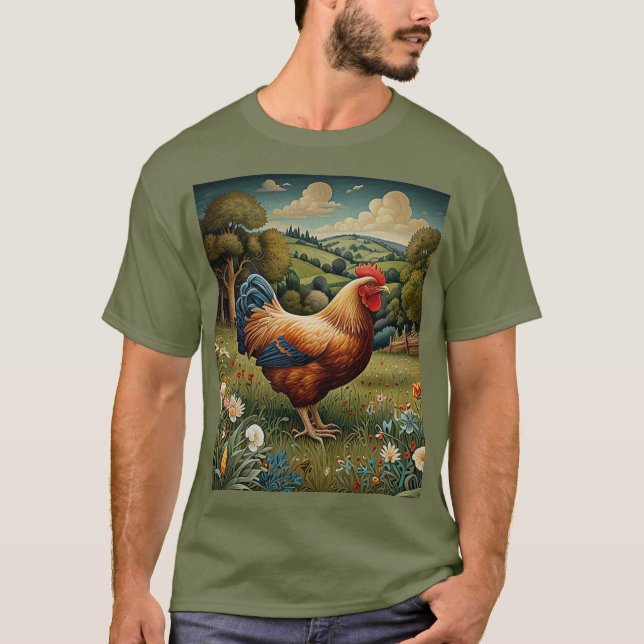 T-shirt Pâtes vintages chic de poulet boho (Devant)