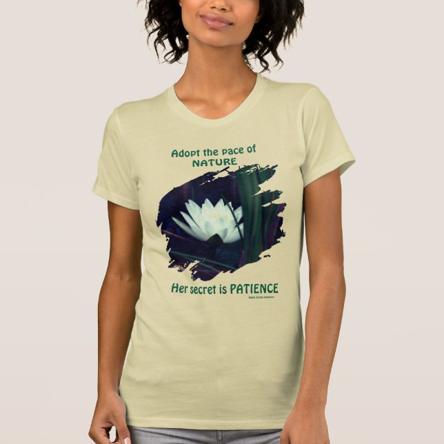 T-shirt Patience Emerson Inspirational Quote Lotus  (Devant)