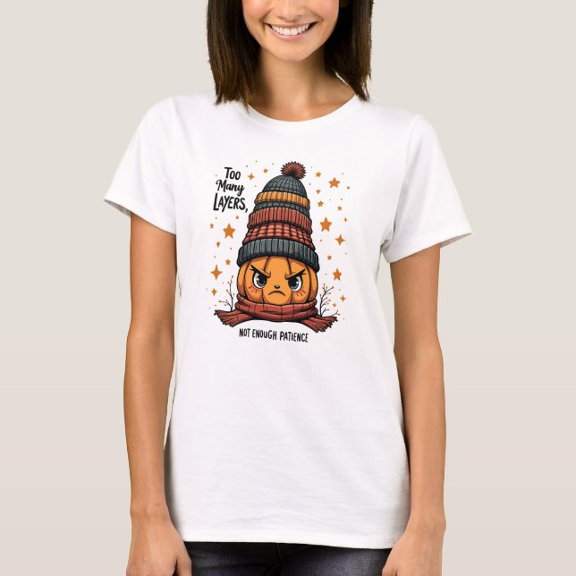T-shirt Patience insuffisante - Citrouille grincheux dans  (Devant)