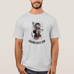 T-shirt Patin à roulettes de monstre de dessin animé