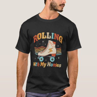 T-shirt Patin à roulettes Faire du roller avec mes potes P