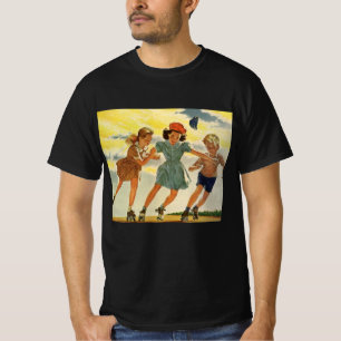 T-shirt Patin à roulettes vintage amusant enfants garçons
