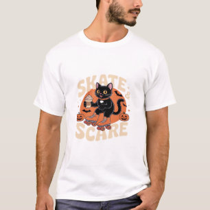 T-shirt Patin & Affole Joli Chat Noir Patin à Roulettes O