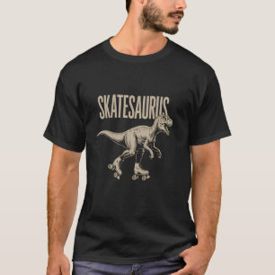 T-shirt Patin Dinosaure Patin à Roulettes T Rex Dino Drôle
