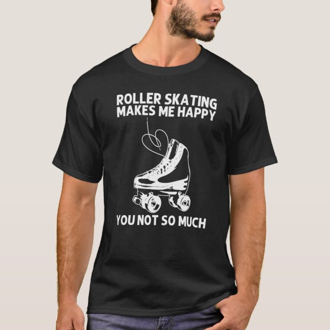 T-shirt Patinage À Rouleau cool Pour Hommes Femmes Rétro D (Devant)