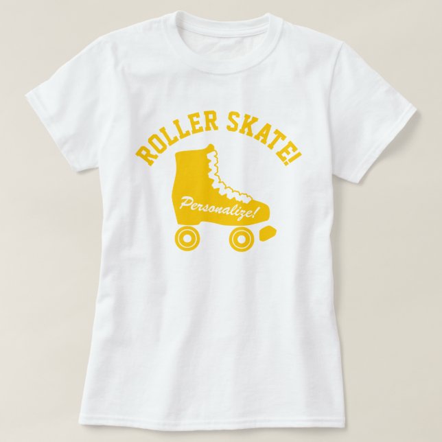 T-shirt Patinage à rouleaux rétro Graphique Jaune (Design devant)