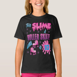 T-shirt Patinage à roulettes colorées Fille d'anniversai