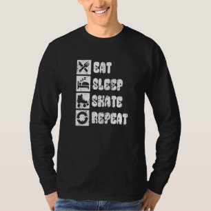 T-shirt Patinage à roulettes Manger Dormir Patinage Répéti