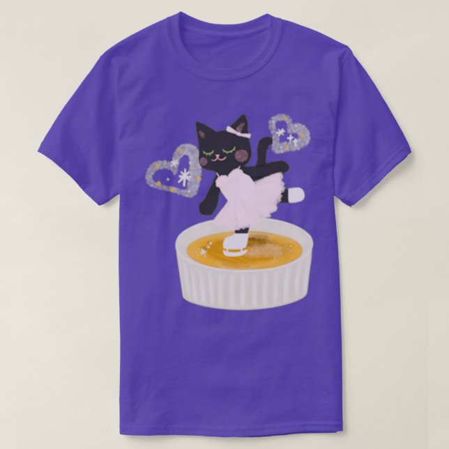 T-shirt Patinage artistique de chat sur une crème brune (Design devant)