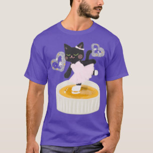 T-shirt Patinage artistique de chat sur une crème brune