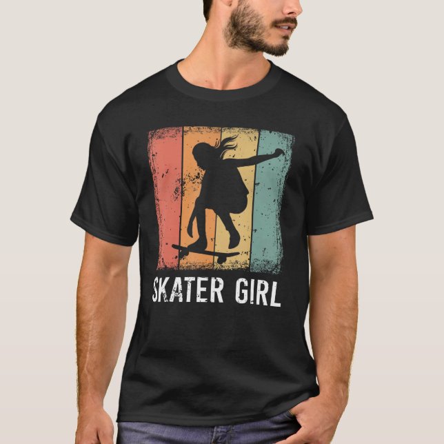 T-shirt Patinage cool Art Femmes Filles Skateboard Skatebo (Devant)