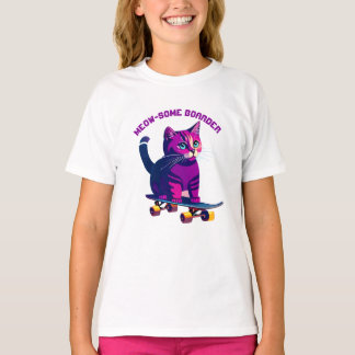 T-shirt Patinage de chat