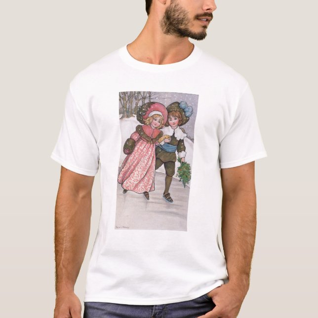 T-shirt Patinage de fille et de garçon (Devant)