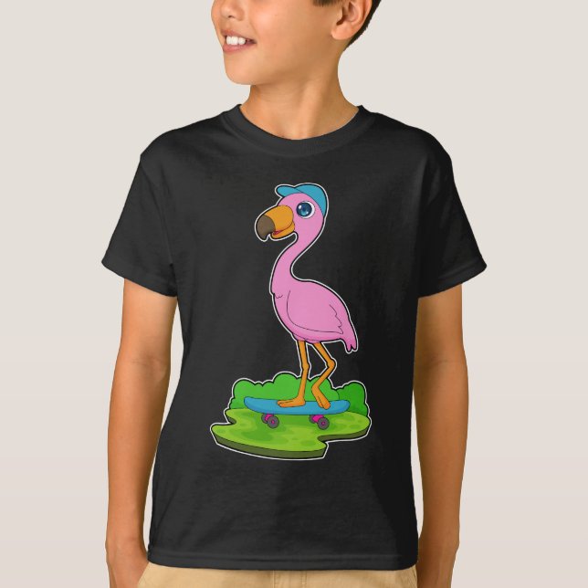 T-shirt Patinage de Flamant rose (Devant)