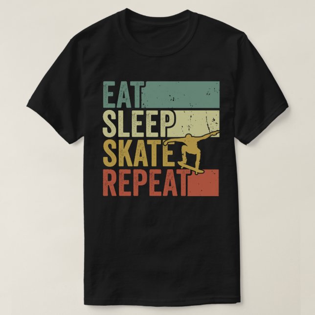 T-shirt Patinage de sommeil - Répéter skateboard (Design devant)