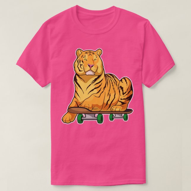 T-shirt Patinage de tigres Skateboard 2 (Design devant)