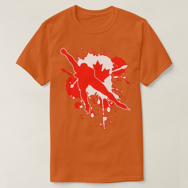 T-shirt Patinage du drapeau du Canada Patinage sur glace (Design devant)